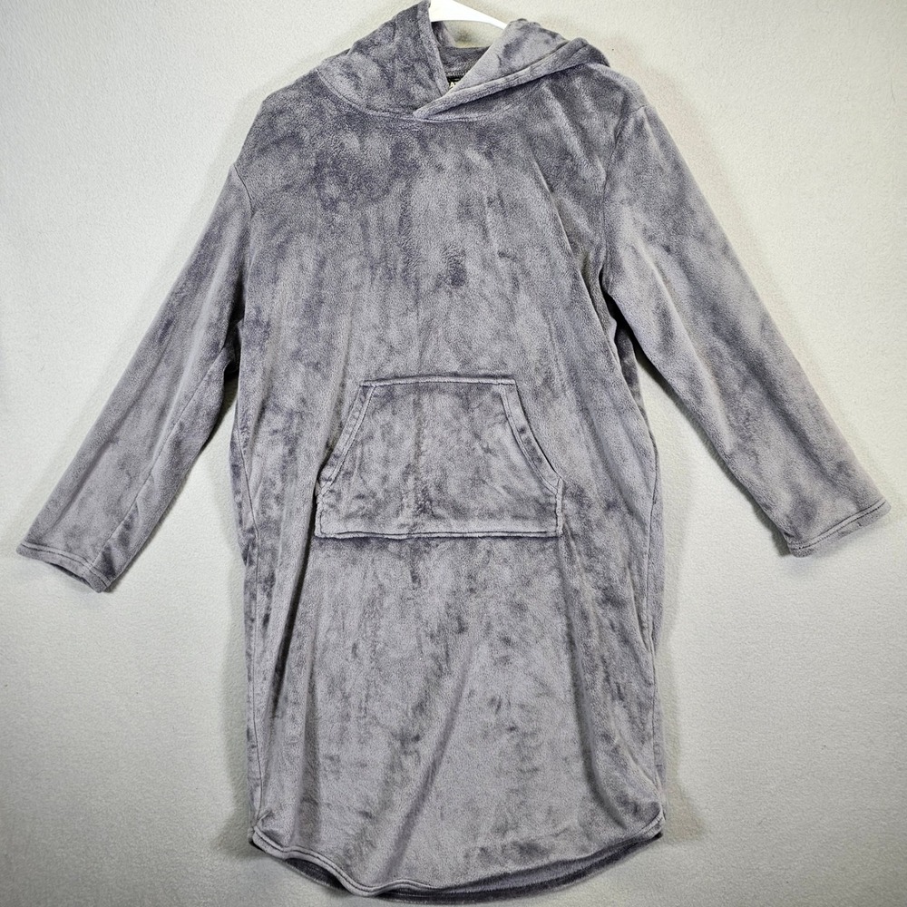 32 Degrees Heat Sleepwear Plush Fleece Hoodie Robe Gray S‎ M Loungewear